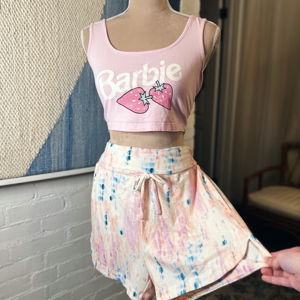 NWT Old Navy Pink and Blue Tie-Dye Fold Over Shorts